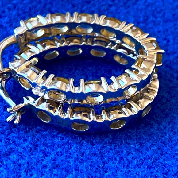 KHR or KRH sterling silver Citrine inside out hoop earrings India - Picture 6 of 6